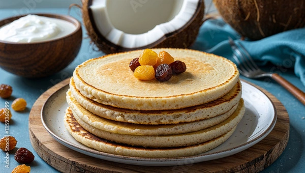 Fototapeta pancakes with chocolate