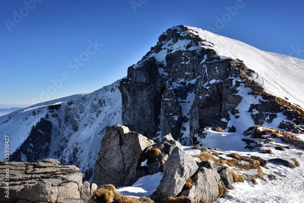 Obraz Winter view of Krzesanica summit in west Tatra mountain
