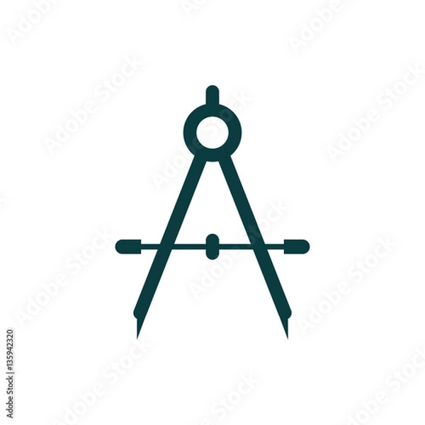 Fototapeta Compass Icon in trendy flat style isolated on white background.