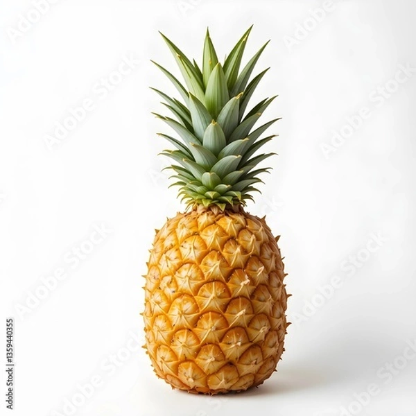 Fototapeta Pineapple - A juicy fruit with a tangy-sweet taste and fibrous texture. Commonly used in salads, pizza, or beverages.