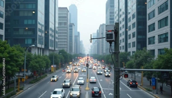 Fototapeta The rhythm of urban traffic flow