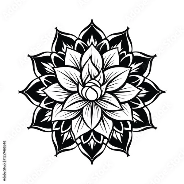 Obraz black and white flower