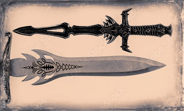 Fototapeta Bronze ancient dagger