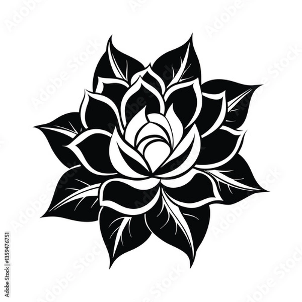 Obraz vector black and white flower
