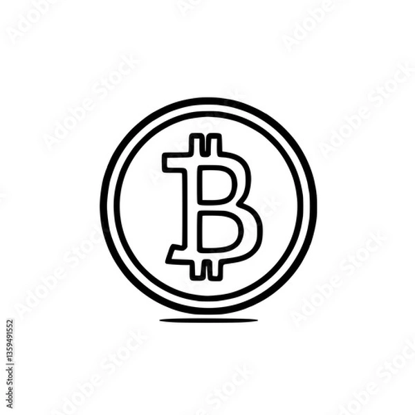 Fototapeta Minimalist Icon of a Circular Crypto Currency Symbol Symbolizes finance digital transformation and modern investment strategies and image