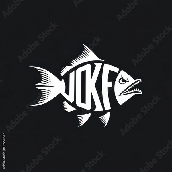 Obraz Typography Joke in fish shape