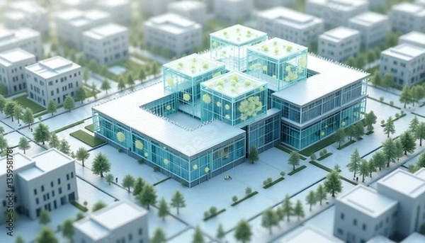 Fototapeta modern-eco-building-cityscape-architecture