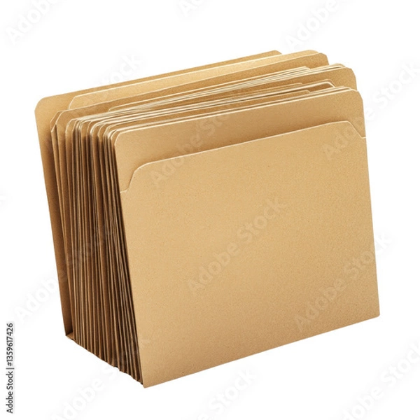 Fototapeta Stack of file folders, white isolate background