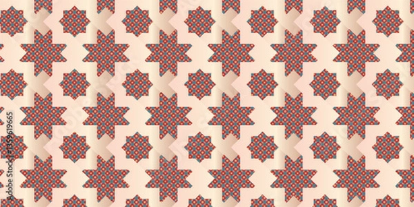 Obraz Arabic pattern background. Islamic gold ornament vector. Geometric 3d shape.