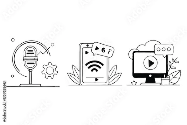 Obraz vector illustration of a microphone