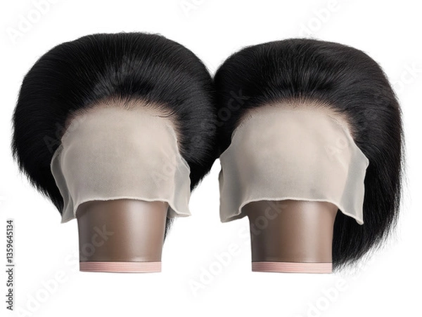 Obraz Wigs displayed, white isolate background