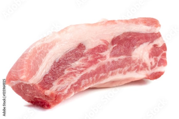 Obraz piece of pork isolated on white background