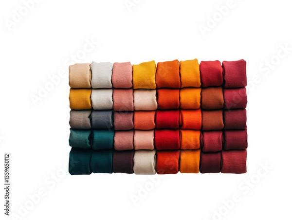 Obraz Colorful fabric rolls arranged neatly
