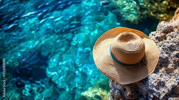 Obraz Summer Straw Hat by Ocean