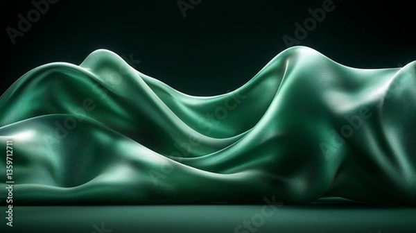 Fototapeta Teal Draped Fabric Abstract Texture Background