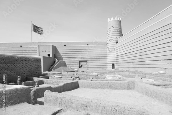 Obraz Historical Fort in Raghba in Saudi Arabia. The fort is currently undergoing extensive restoration