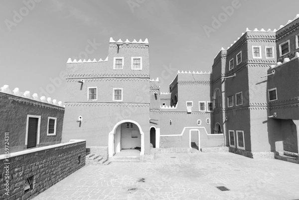 Fototapeta Al Subaie historic palace in Shaqra, Saudi Arabia. This house is traditional restored with clay bricks