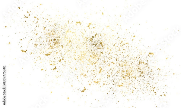 Obraz Splash Gold Foil texture, . Golden splatter frames glitter. Gold stroke on transparent background.A banner for luxury advertising. An invitation to a wedding or anniversary.