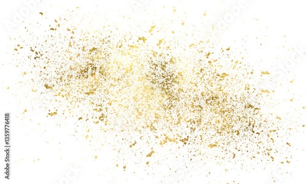 Obraz Shiny gold glitter.Pieces flakes of golden flakes shimmer, gold foil on vertical png transparent background. Abstract  png design element. Premium design,wedding,vip cover template,grand opening,flyer