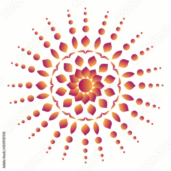 Fototapeta Abstract colorful mandala background with circles
