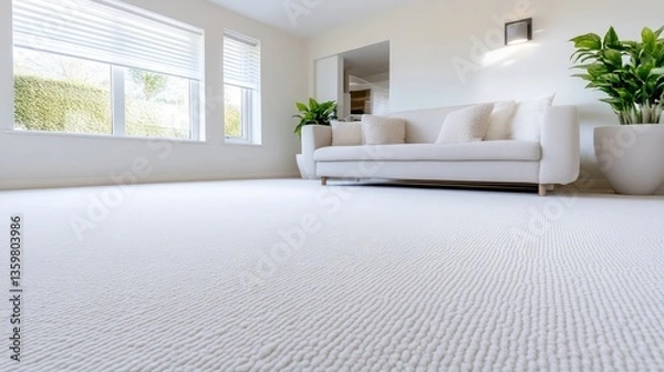 Obraz Modern living room with cream carpet and sofa