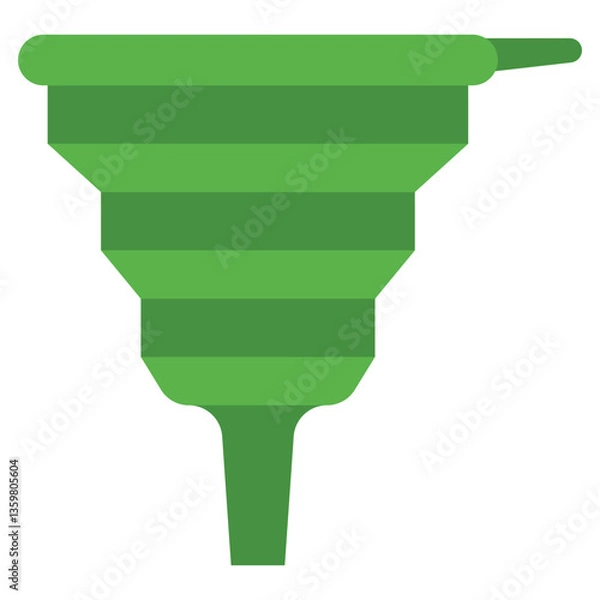 Obraz Silicone collapsible foldable funnel household vector cartoon illustration isolated on a white background.