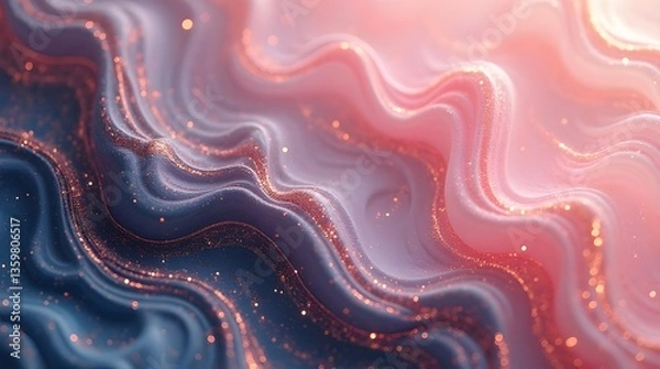 Obraz Flowing Glittering Waves with Dreamy Feel