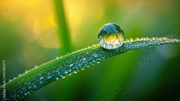 Fototapeta Dewdrop on blade of grass