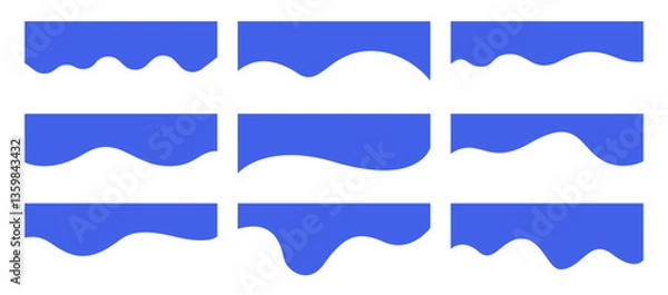 Obraz Collection of dividers shape templates. Curve Lines, Wave Collection of Abstract Design Element. Modern separator header for website and app. Vector illustration