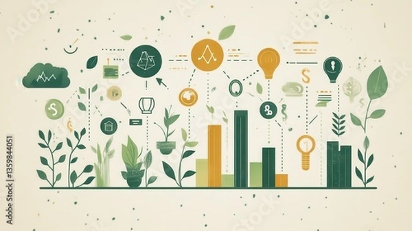 Fototapeta Visual representation of teamwork concepts in a modern and polished design highlighting collaboration and growth