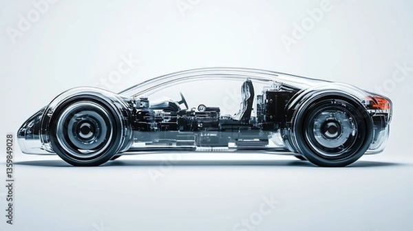 Fototapeta Modern Luxury Colored Car Race Design Concept Wallpaper Background 3d Rendering Generative Ai