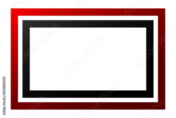 Fototapeta Modern Black And Red Frame Isolated On White Background. Wallpaper. Vector Illustration. Abstract Business Banner