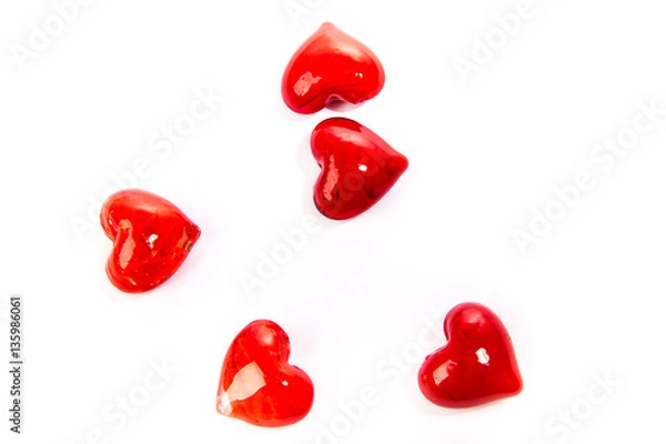Fototapeta glass red heart background isolated