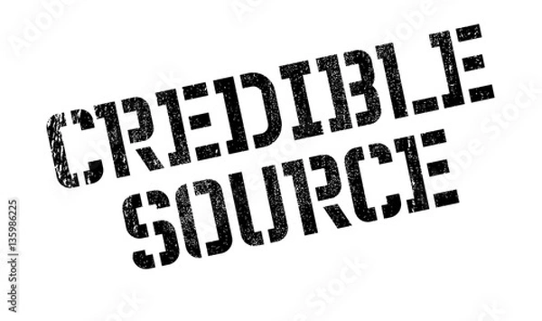 Fototapeta Credible Source rubber stamp. Grunge design with dust scratches. Effects can be easily removed for a clean, crisp look. Color is easily changed.
