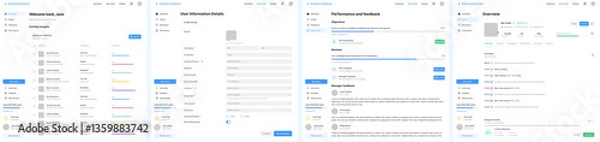 Fototapeta Employee Dashboard, Workforce Management Panel, Staff Monitoring System, HR Control Center, Team Performance Tracker, Personnel Management Interface, Workplace Analytics Hub,