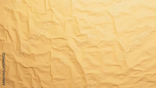 Fototapeta Flat Close up view of crumpled brown paper showcasing recycled craft paper texture as background. concept as Close up view of crumpled brown paper showcasing recycled craft paper texture as background