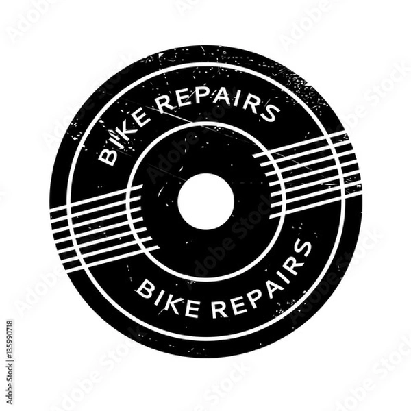 Fototapeta Bike Repairs rubber stamp. Grunge design with dust scratches. Effects can be easily removed for a clean, crisp look. Color is easily changed.