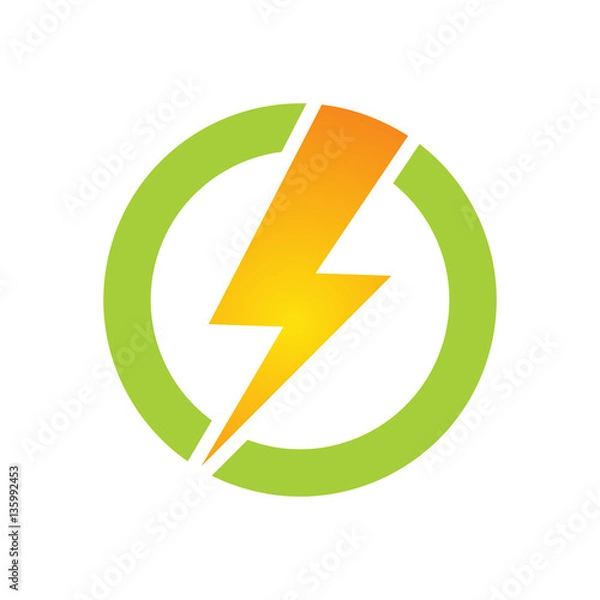 Fototapeta lightning Power circle