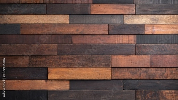 Obraz Wall Texture concept. Elegant rustic shiplap wood wall texture with deep grains