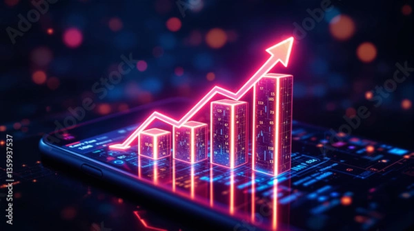 Obraz stock market graph