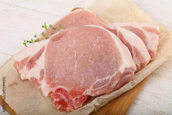 Fototapeta Raw pork steak