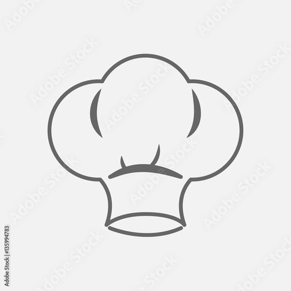 Obraz chef's hat  Kitchenware chef Cooking cap ,  vector icon 