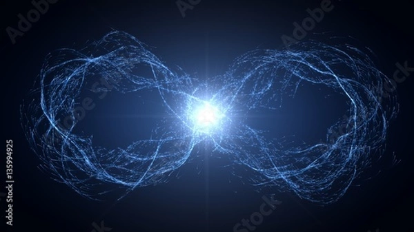 Fototapeta endless loop of moving energy particles