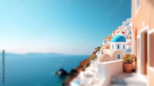 Fototapeta Dreamy Santorini Summer Escape and Scenery