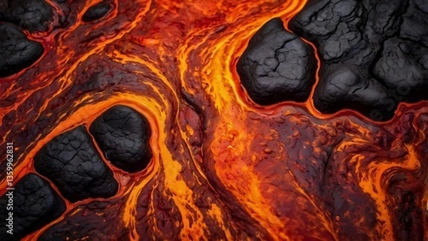 Fototapeta Molten Lava Gradient Background with Fiery Texture