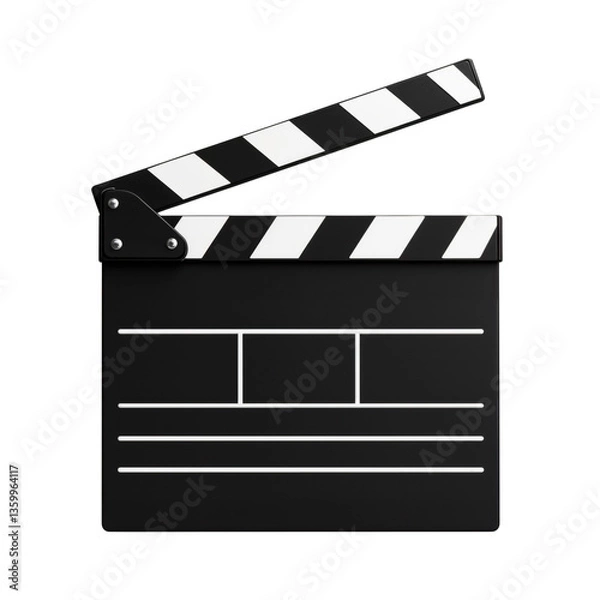 Fototapeta Black Film Clapperboard Displaying Scene and Director Information