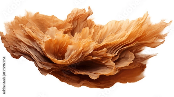 Fototapeta Brown Fabric Swirl Elegant Abstract Texture, Flowing Waves with Soft Hues.