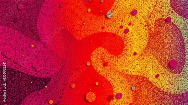 Fototapeta Vibrant Swirling Abstract Art Red Yellow Pink Hues Texture Background Design
