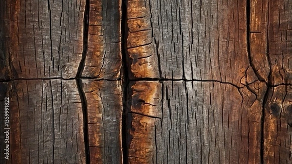 Fototapeta Ancient Tree Bark Gradient Background with Natural Rough Texture