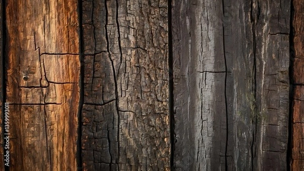 Fototapeta Ancient Tree Bark Gradient Background with Natural Rough Texture